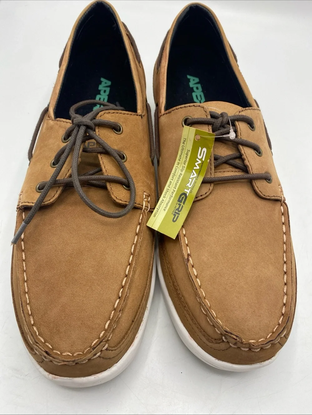 Apex LT820M Boat Shoe orthopedic 11.5 Wide Casual Smart Grip Loafer Preppy brown
